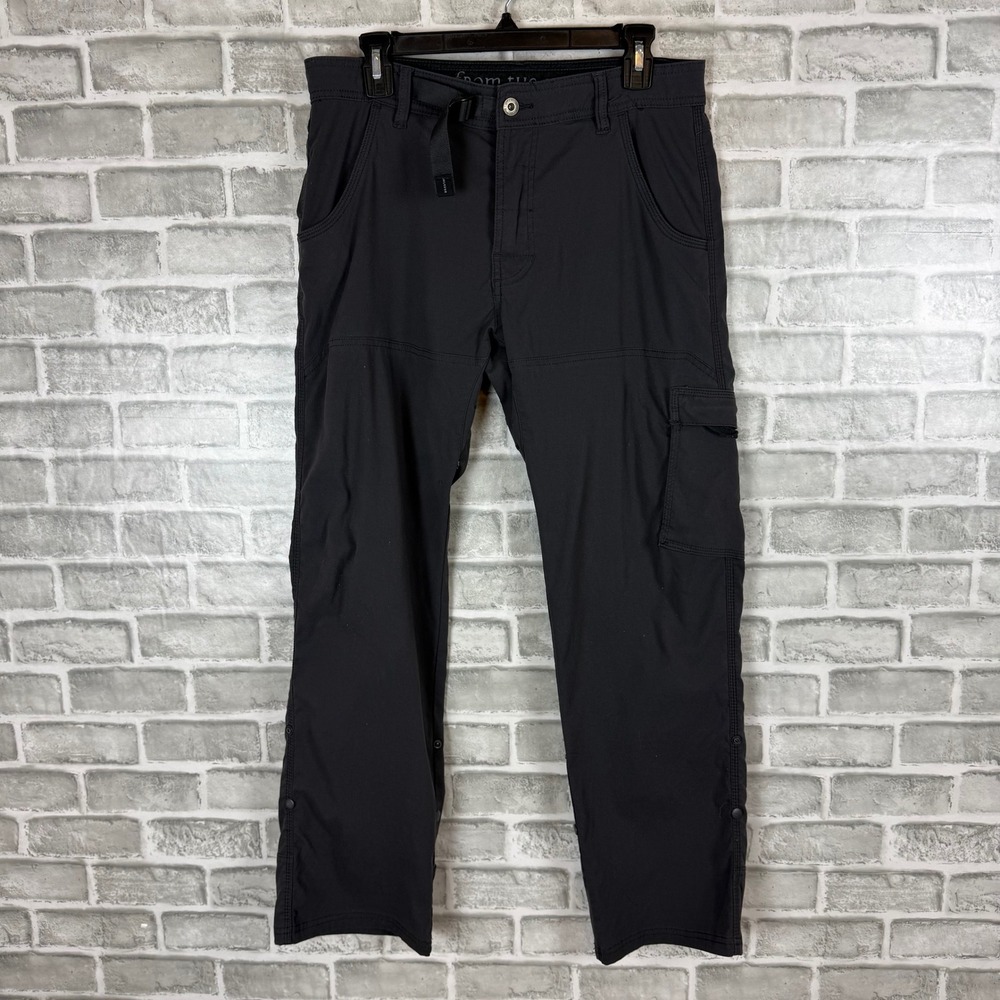 Prana Zion Hiking Pants Mens 32 x30 Charcoal Gray Stretch Cargo Outdoor Climbing